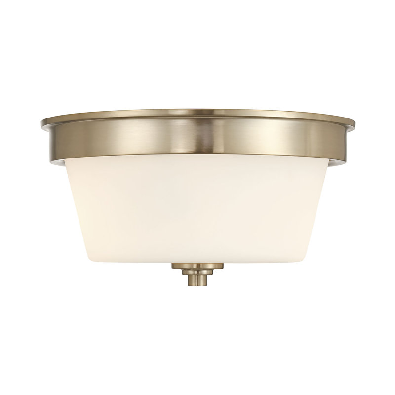 Strayhan 13" Wide 2-Light Flush Mount, Modern Gold