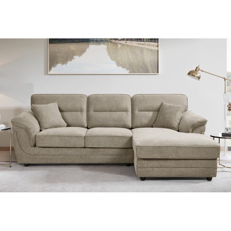 Howie 3 Seater Corner Sofa, Beige, Right Hand Facing