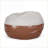 5 ft Round Bean Bag Chair – Light Grey &amp; Coffee Brown Fabric/Faux Leather | Light Grey+Brown | Round-943306896