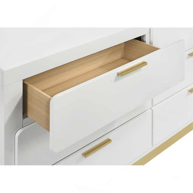 Commode 6 tiroirs Sophia, Blanc