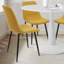 Ensemble de table de salle à manger 4 personnes Fahie avec table ronde de 35 po et 4 chaises rembourrées en tissu-98980742