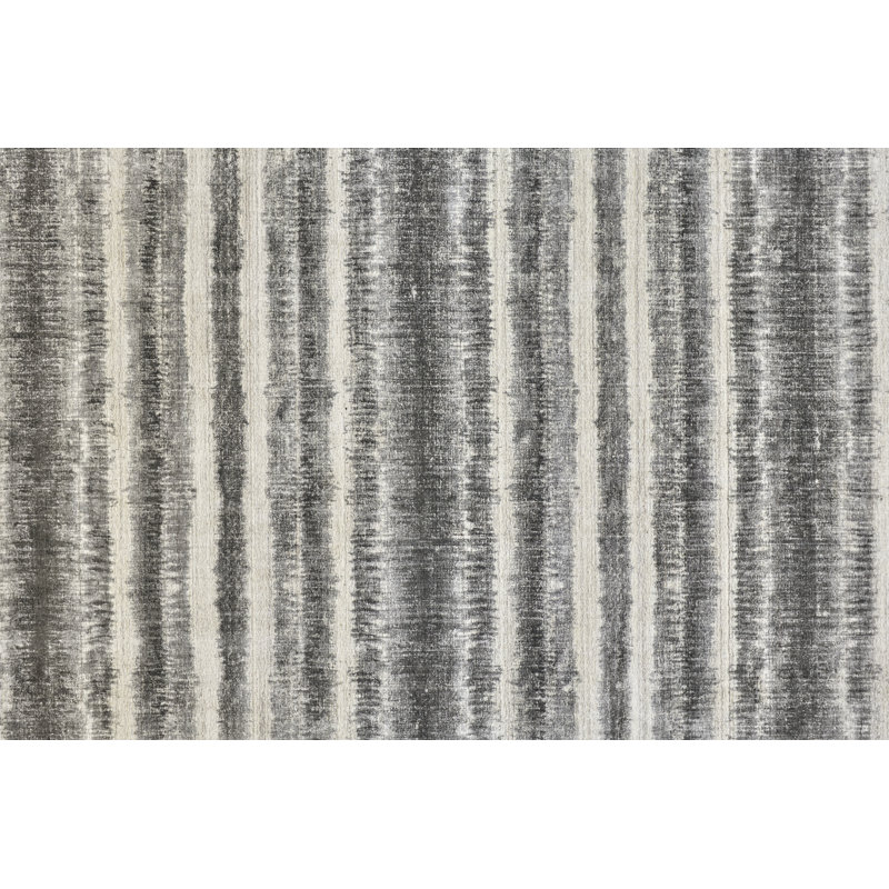 Performance Viscose Striped Indoor Rug, Rectangle 4' x 6'