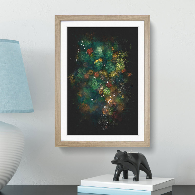 'Autumn Forest New Hampshire' - Picture Frame Graphic Art Print, 87cm H x 62cm W x 2cm D, Oak Framed
