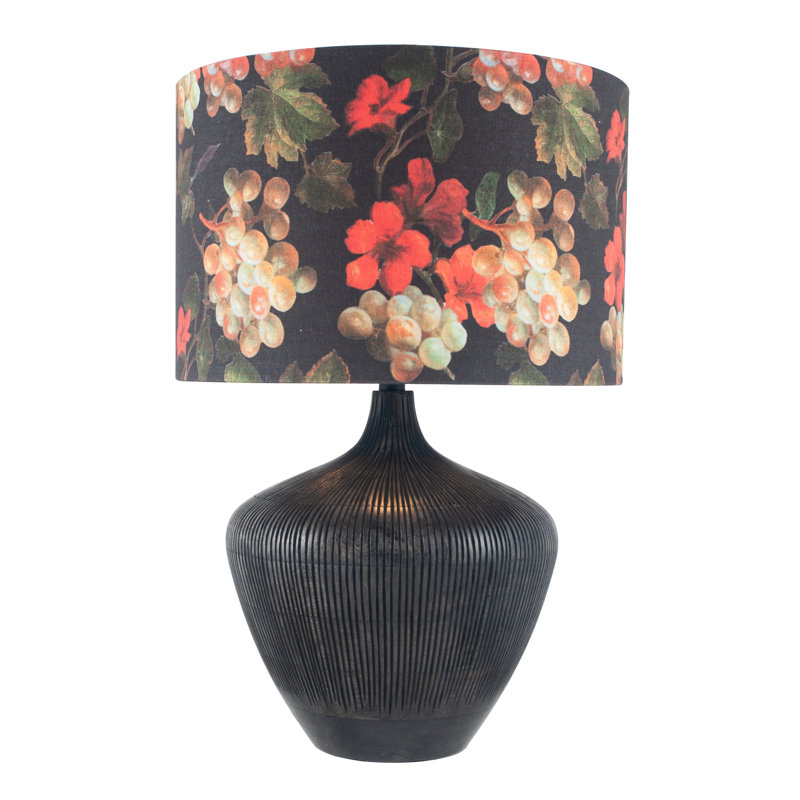 Minoa Solid Wood Lamp Base Lamp, Black