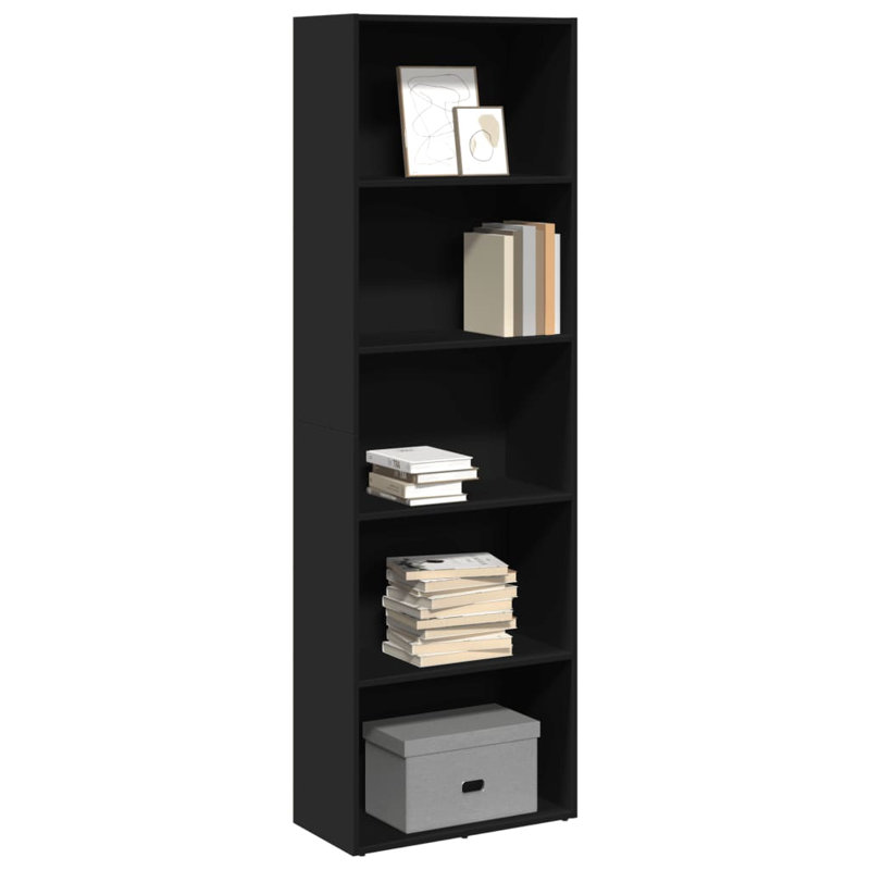 Analuisa Bookcase, (4 Shelves) 189cm H x 60cm W x 30cm D, Black