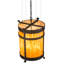 Lustre cylindrique 6 lumières lanterne Cathryn