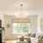 6-Light Modern Drum Chandelier with Linen Shade