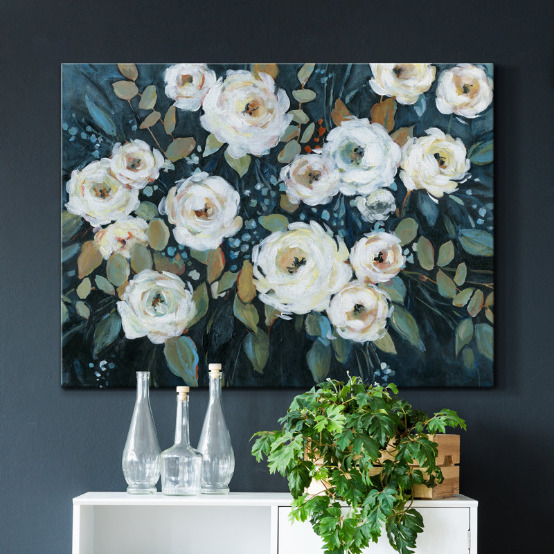 Moonlit Garden I - Impression sur toile tendue, H 12 po x l 8 po x P 1 po