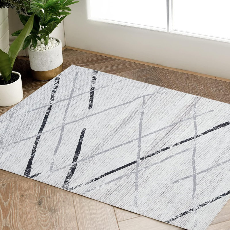 Serrell Chenille Mashine Washable Vintage Indoor Arae Rug with Non-Slip Backing for Bedroom Living Room Kitchen Entryway