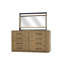 Commode 8 tiroirs Carstens - Commode de rangement moderne en placage d'eucalyptus avec tiroirs à fermeture en douceur