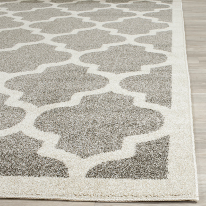 Tapis géométrique gris foncé / beige Ammundsen, Rectangle 2 pi 6 po x 4 pi