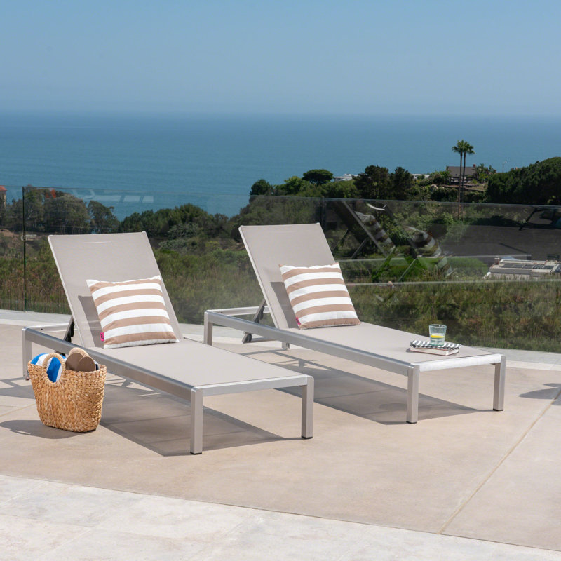 Wade Logan® Caggiano Outdoor Metal Chaise Lounge Set & Reviews | Wayfair