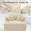 Chaise longue Masir d'intérieur avec coussins lombaires, aucun assemblage requis. Velours côtelé beige-165239625