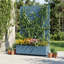 185cm H x 120cm Metal Raised Garden Bed with Trellis on Wheels Weather-Resistant Planter Box with Ga-422411096-422411097