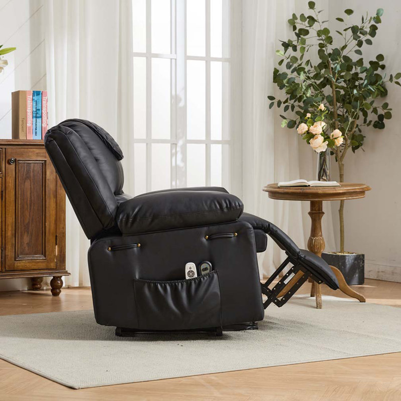 Fauteuil inclinable à télécommande chauffant et chauffant, Noir