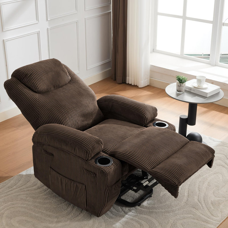 Fauteuil inclinable électrique Power Lift pour personnes âgées avec massage et chaleur, canapé inclinable électrique pour le salon, poches latérales, 2 porte-gobelets, grande taille confortable