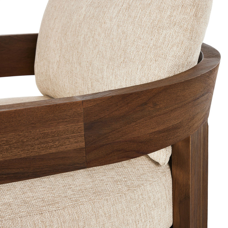 Chapman Outdoor Teak Lounge Chair, Beige