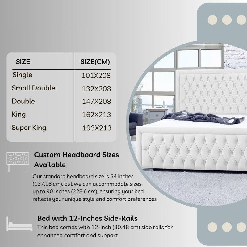Chanoa Upholstered Ottoman Storage Bed, Double (4'6), Light Blue