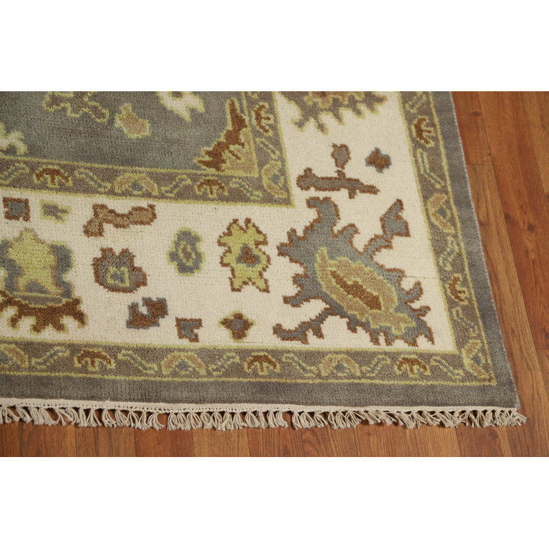 Tapis indien fait à la main gris Oushak 8 x 10