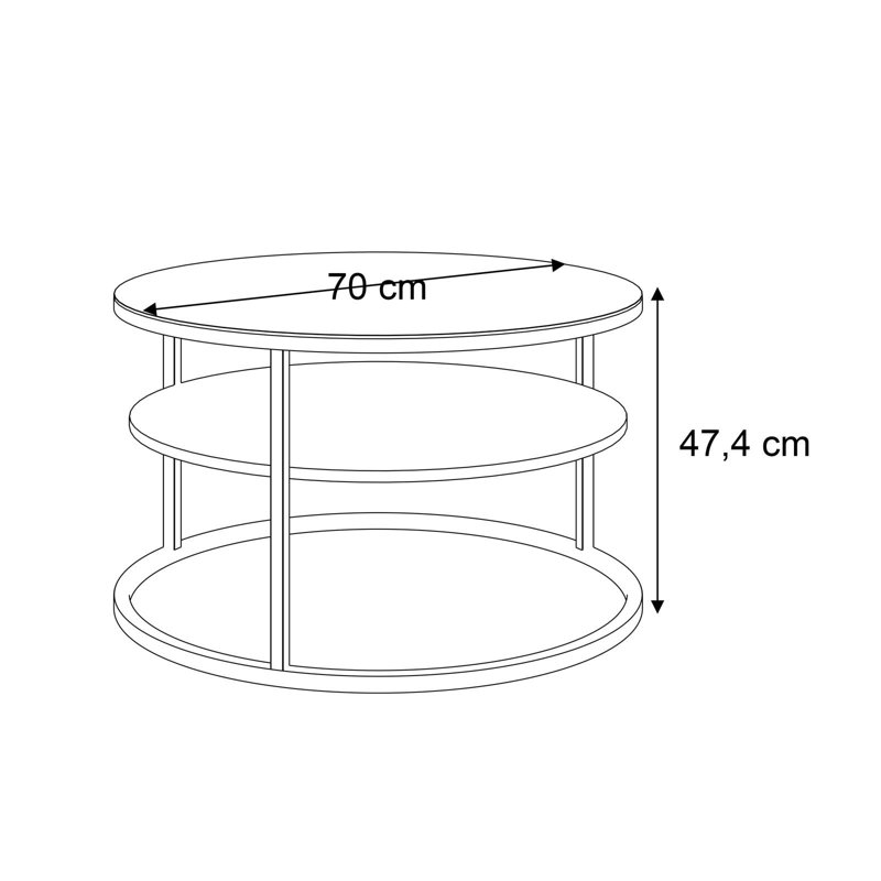 Reymundo Coffee Table with Storage, Black, Highgloss sand grey