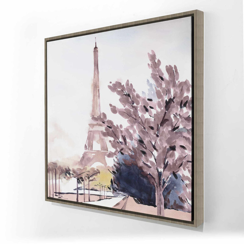Paris & Eiffel Scene Canvas | Blue Building Framed Decor
