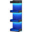 Étagère murale avec éclairage DEL, tablette flottante, tablette à 4 niveaux pour rangement mural, présentoir mural vertical, pour chambre, salon, couloir-1541598315