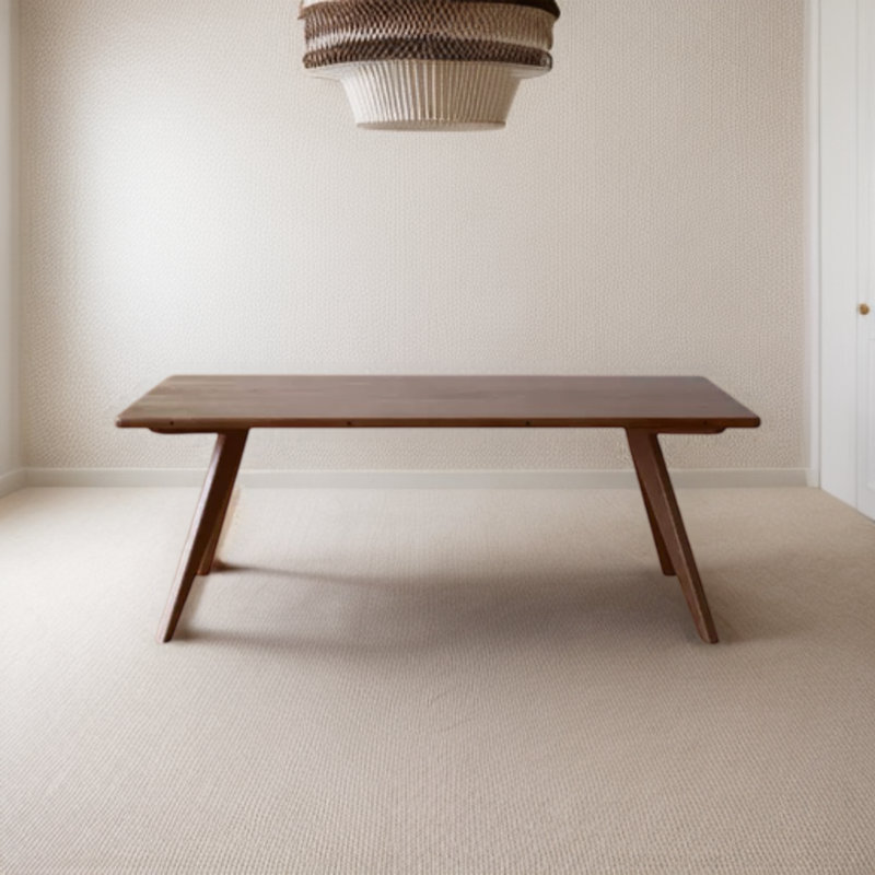 Solid Wood Dining Table, 35.43" W x 78.74" L, Walnut