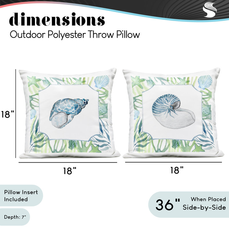 Ensemble de 2 coussins d'extérieur Seaweed