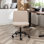 Chaise de bureau Mezaire avec revêtement en polyester, pivotant, hauteur réglable, roulettes