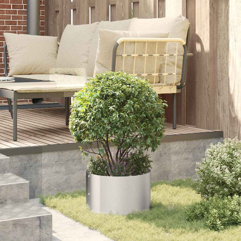 Garden Planter Silver 20 Cm Stainless Steel, 20cmH x 30cmW x 30cmD