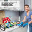 Lanette Kitchen Organiser Sink Caddy with Dishcloth Stand Sink Grid for Kitchen Cleaning Supplies