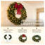 Couronne de Noël artificielle Crestwood Spruce préilluminée de 91 cm (36 pouces) avec noeud, baies rouges, pommes de pin et 8 modes d'éclairage