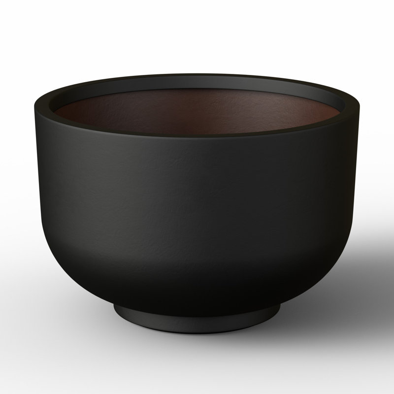 Large (Upgraded Interior) Concrete Round Planter / Pot With Drainage Holes, 11.81" H x 17.72" W x 17.72" D