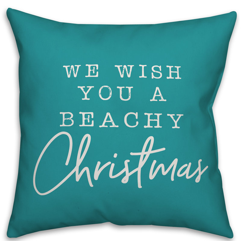 Beachy Christmas Throw Pillow, 16" x 16"