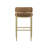 Migel Metal And Upholstered Adjustable Height Stool, Gold With Brown PU