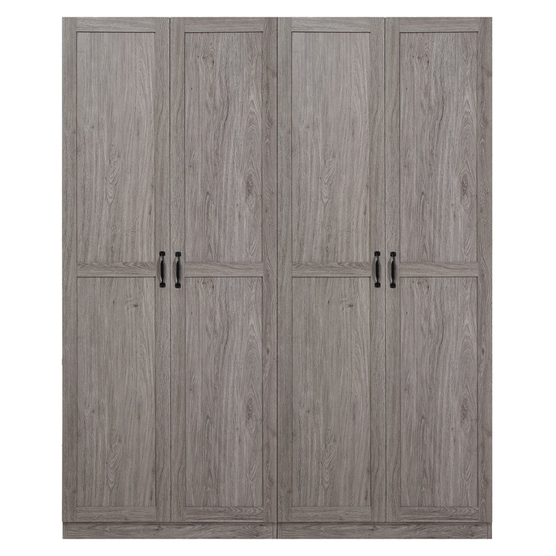 Cornelia Modern Storage Closet with 7 Adjustable Shelves in Gray, Gray