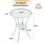 Table de bar en acier inoxydable avec plateau en verre trempé et base plaquée en chrome