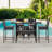 Wicker Bar Set with 4 Stools & Outdoor Bar Table-1281852467