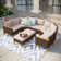 All Weather Wicker/Rattan 9 - Person Seating Group with Cushions