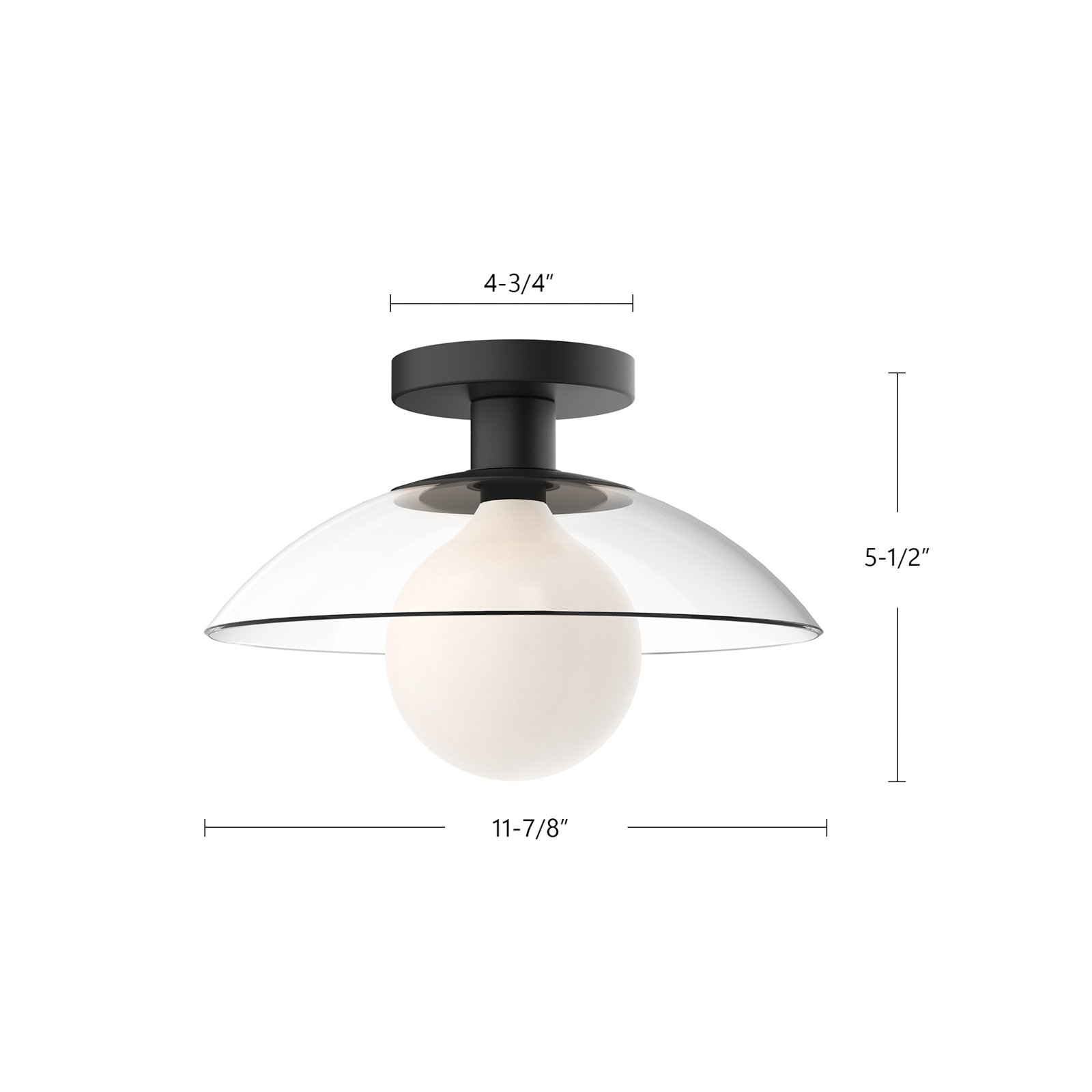Finola Single Light Glass Semi Flush Mount, Aged Gold