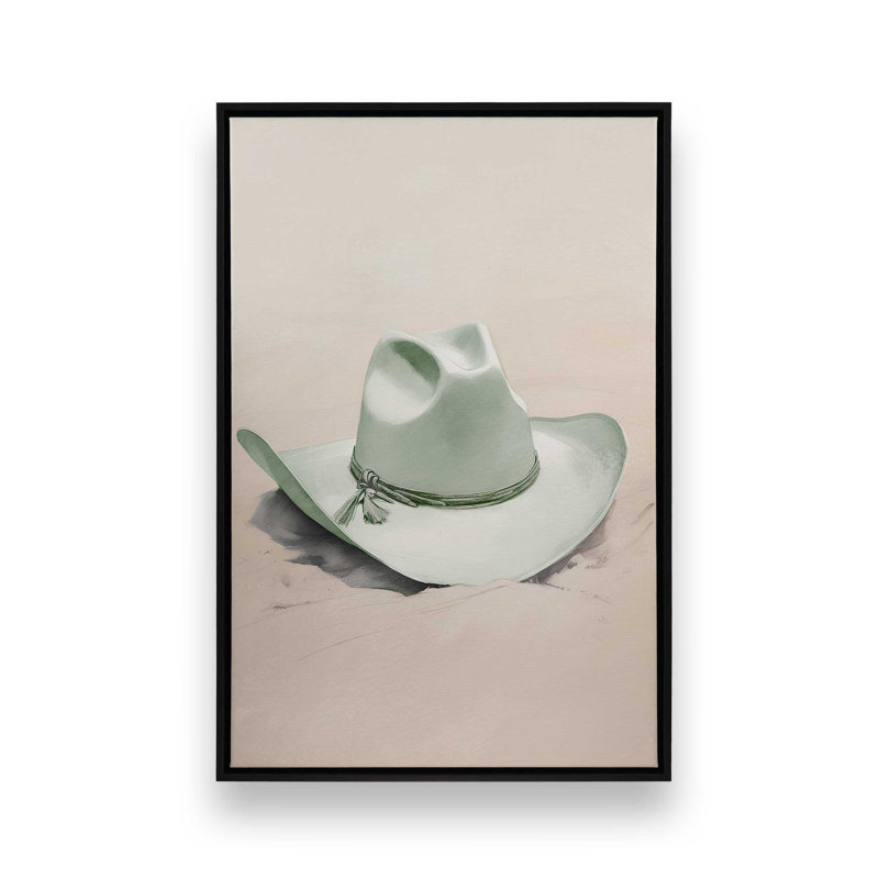 Cowboy Essentials in Green II, reproduction sur toile dans un cadre, H 36,75 po x l 24,75 po, Noir satiné