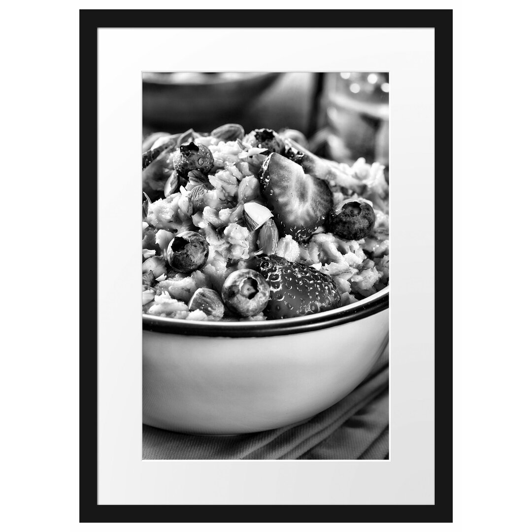 Gerahmtes Poster Porridge - Haferbrei mit Beeren