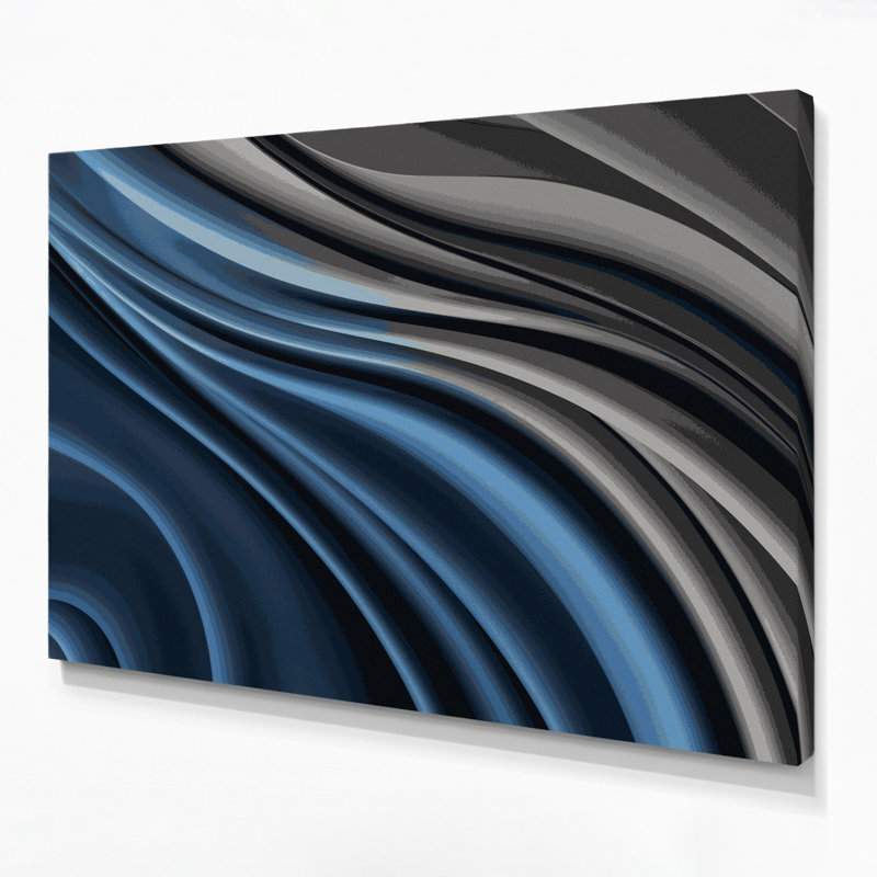 Gradient Abstract 97 Grey Canvas Wall Art, 24" H x 36" W