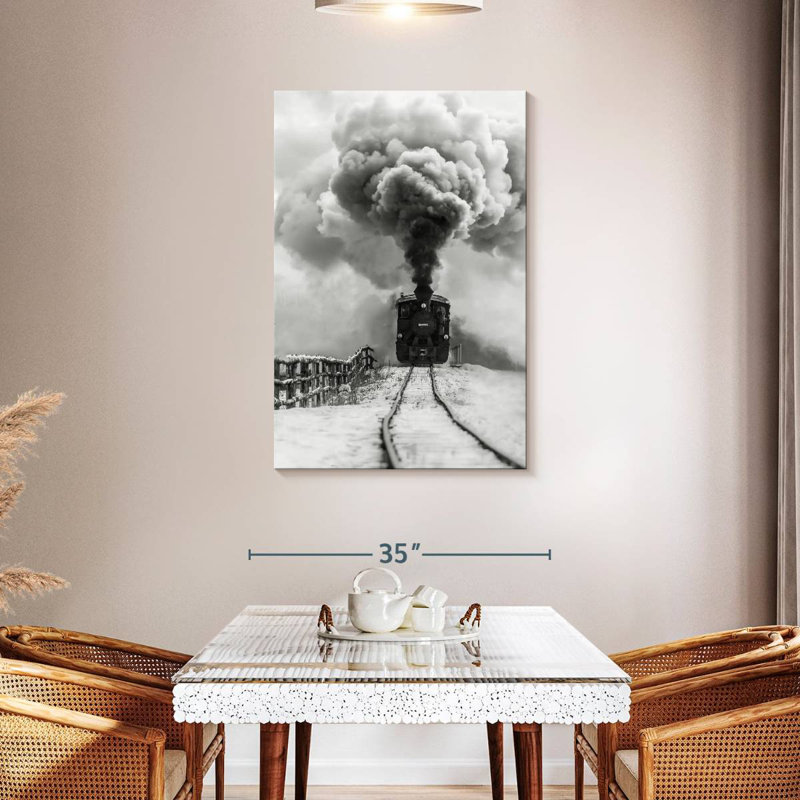 Mehar BW Old Train, 45" H x 30" W