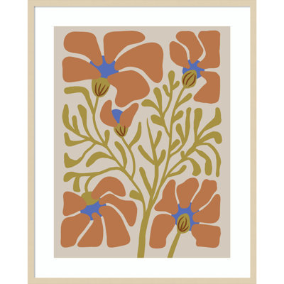 Expressive Abstract House Plant Orange Print