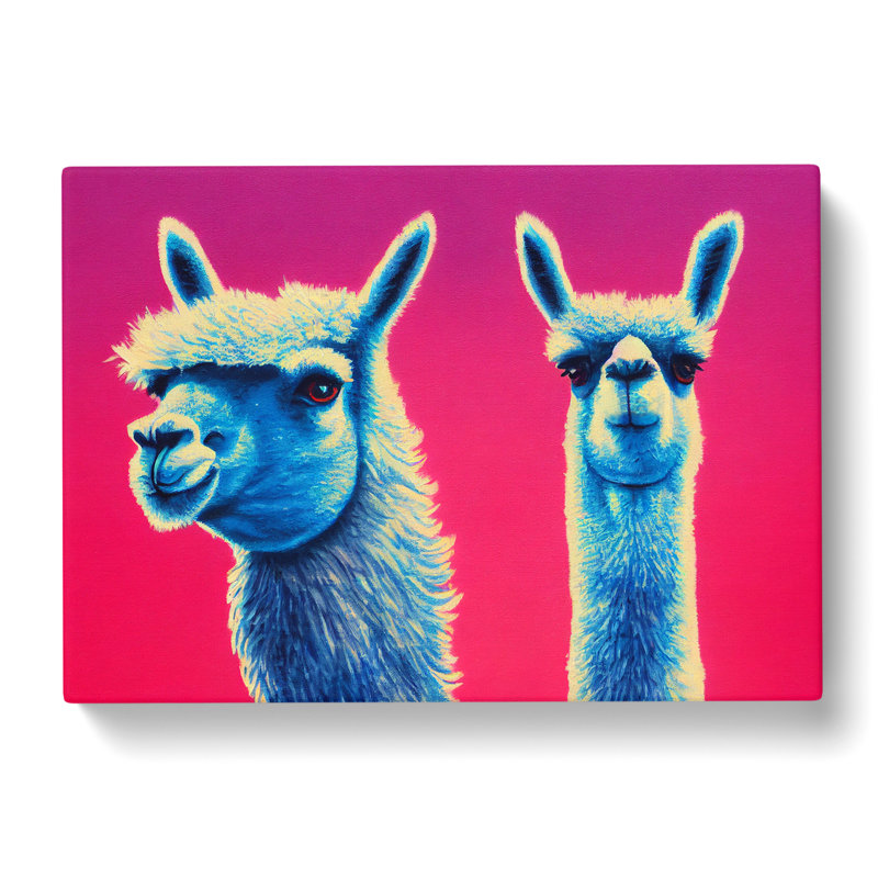 Colourful Llamas Vol.1 - Wrapped Canvas, 40cm H x 60cm W x 3cm D