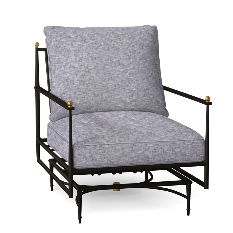 Roma Patio Armchair with Cushions, Dove Sunbrella® Linen, Welt, Standard Plus