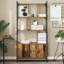 Bookcase with Doors Book Shelf Storage Shelf Organiser Engineered Wood-1702691351