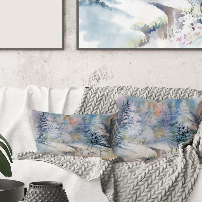 Housse de coussin et insert rectangulaire Landscape with Snowy River I