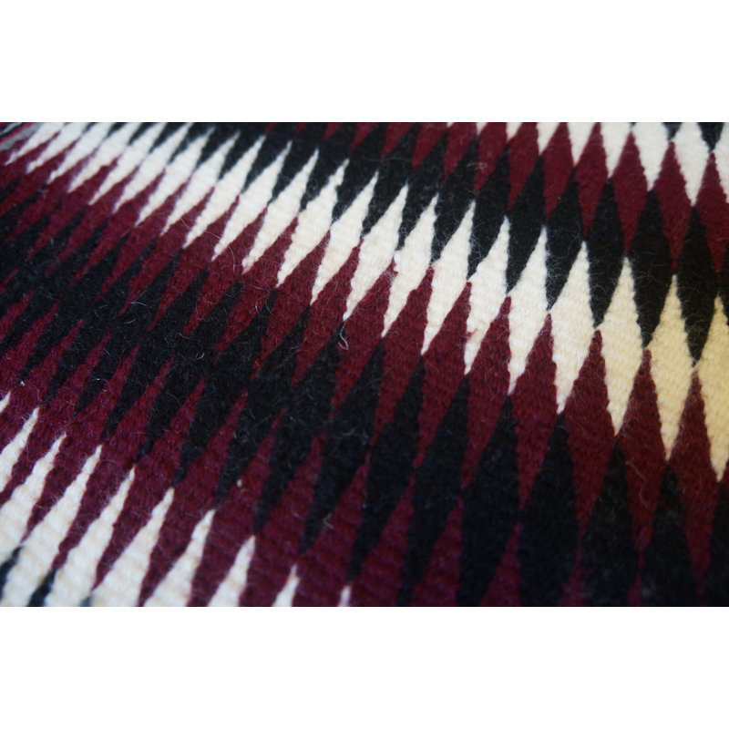 Antique Allover Geometric Wool Flat Weave Multicolor Jewel Tones 1930s Rug
